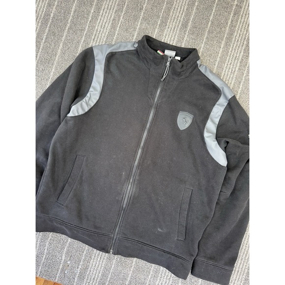 Puma Other - Puma X Ferarri Jacket Mens Large Black Track‎ Full Zip Contrasting Trim 567066